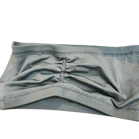 Aerie AE Dark Green Ribbed Real Good Bandeau Strapless Bra Top Size Medium - Picture 5 of 6